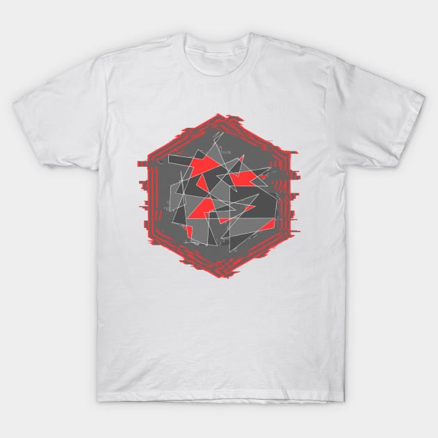 Abstract Hexagon Glitch T-Shirt by Lollik